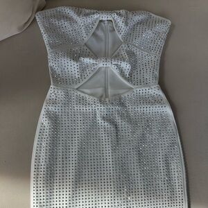 Elegant White Studded Dress